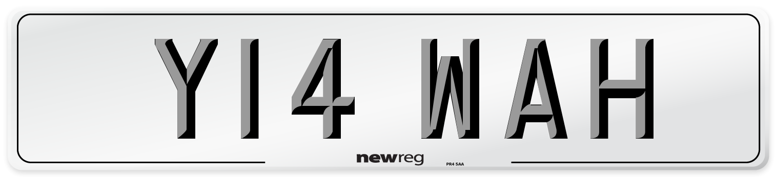 Y14 WAH Number Plate from New Reg